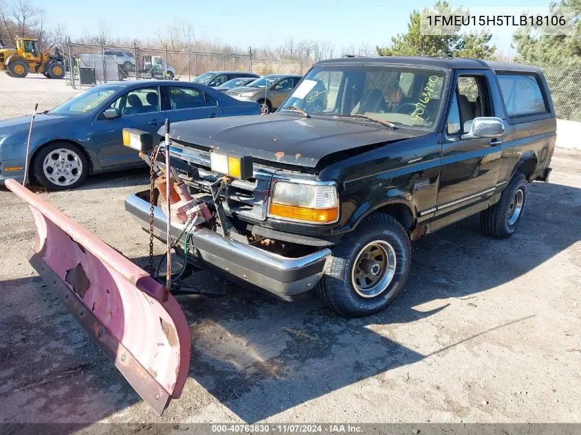 1996 Ford Bronco U100 VIN: 1FMEU15H5TLB18106 Lot: 40763830