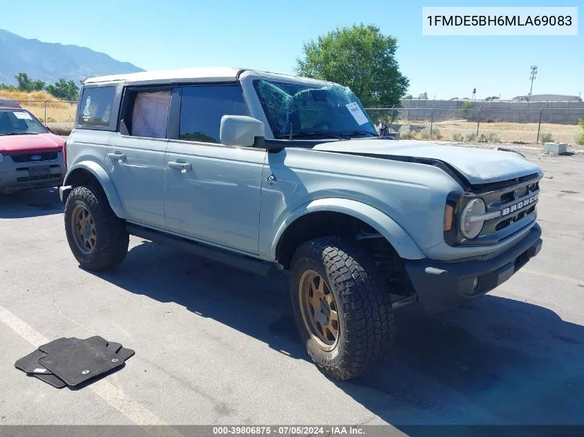 2021 Ford Bronco Big Bend/Black Diamond/Outer Banks VIN: 1FMDE5BH6MLA69083 Lot: 39806875