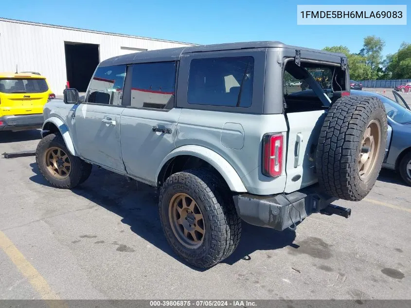 2021 Ford Bronco Big Bend/Black Diamond/Outer Banks VIN: 1FMDE5BH6MLA69083 Lot: 39806875