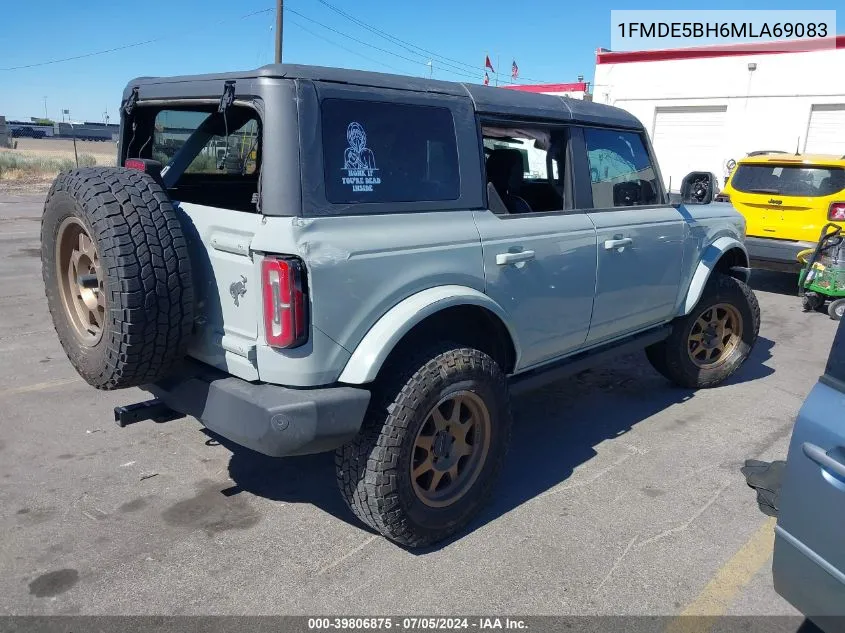 2021 Ford Bronco Big Bend/Black Diamond/Outer Banks VIN: 1FMDE5BH6MLA69083 Lot: 39806875