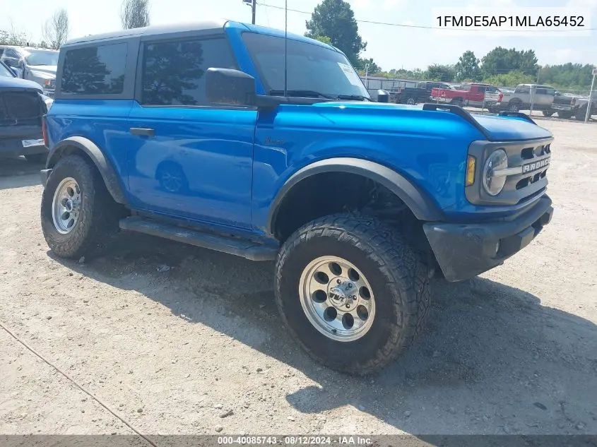 2021 Ford Bronco Big Bend/Black Diamond/Outer Banks VIN: 1FMDE5AP1MLA65452 Lot: 40085743