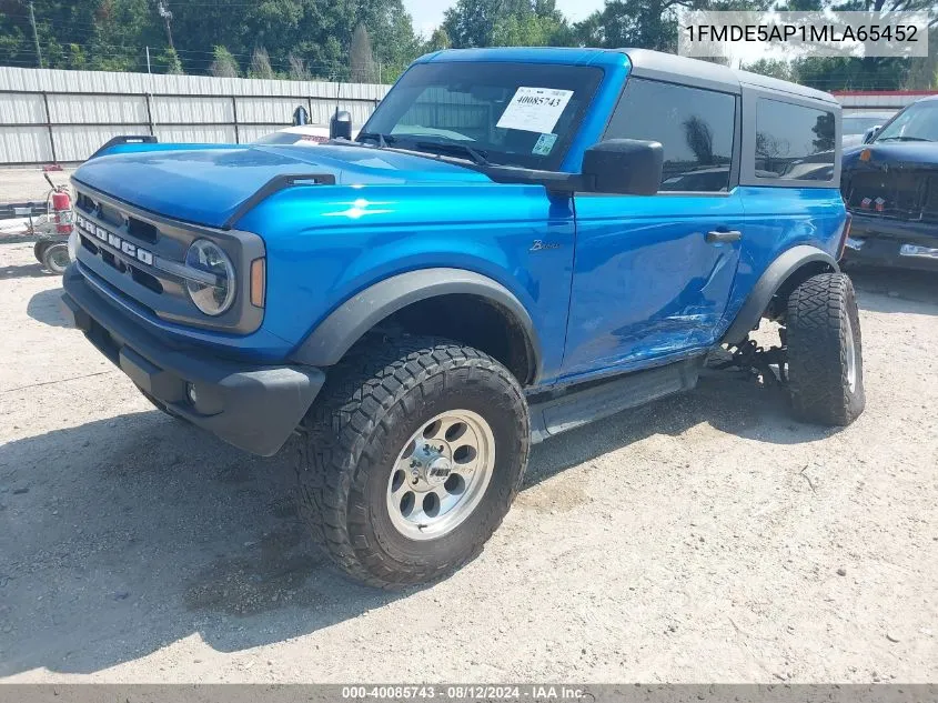 2021 Ford Bronco Big Bend/Black Diamond/Outer Banks VIN: 1FMDE5AP1MLA65452 Lot: 40085743