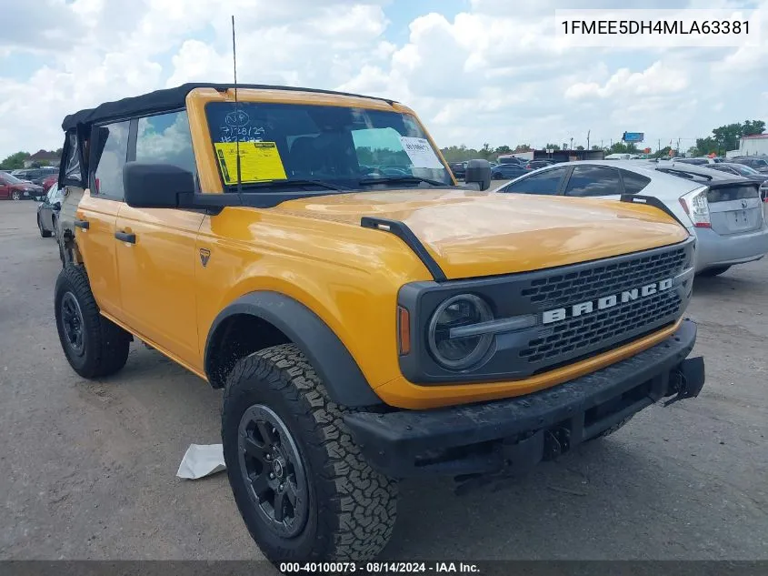 2021 Ford Bronco Badlands VIN: 1FMEE5DH4MLA63381 Lot: 40100073