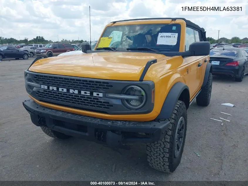 2021 Ford Bronco Badlands VIN: 1FMEE5DH4MLA63381 Lot: 40100073