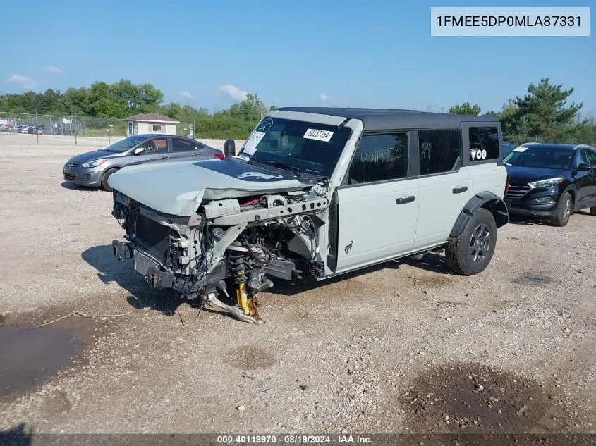 2021 Ford Bronco Badlands VIN: 1FMEE5DP0MLA87331 Lot: 40119970