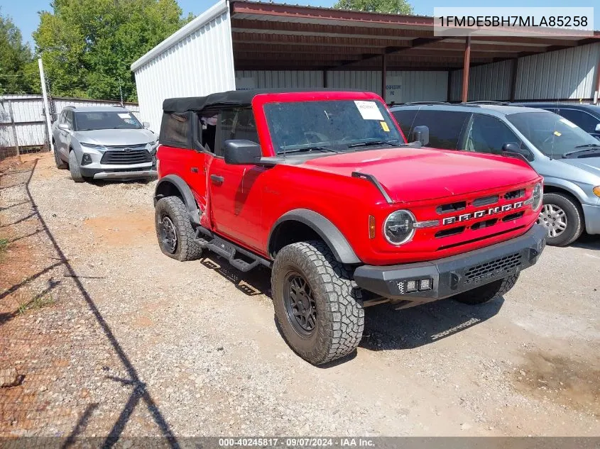 2021 Ford Bronco Big Bend VIN: 1FMDE5BH7MLA85258 Lot: 40245817