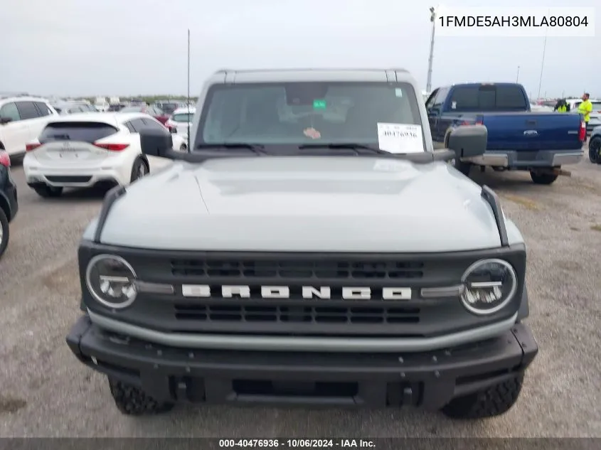 2021 Ford Bronco Big Bend/Black Diamond/Ou VIN: 1FMDE5AH3MLA80804 Lot: 40476936