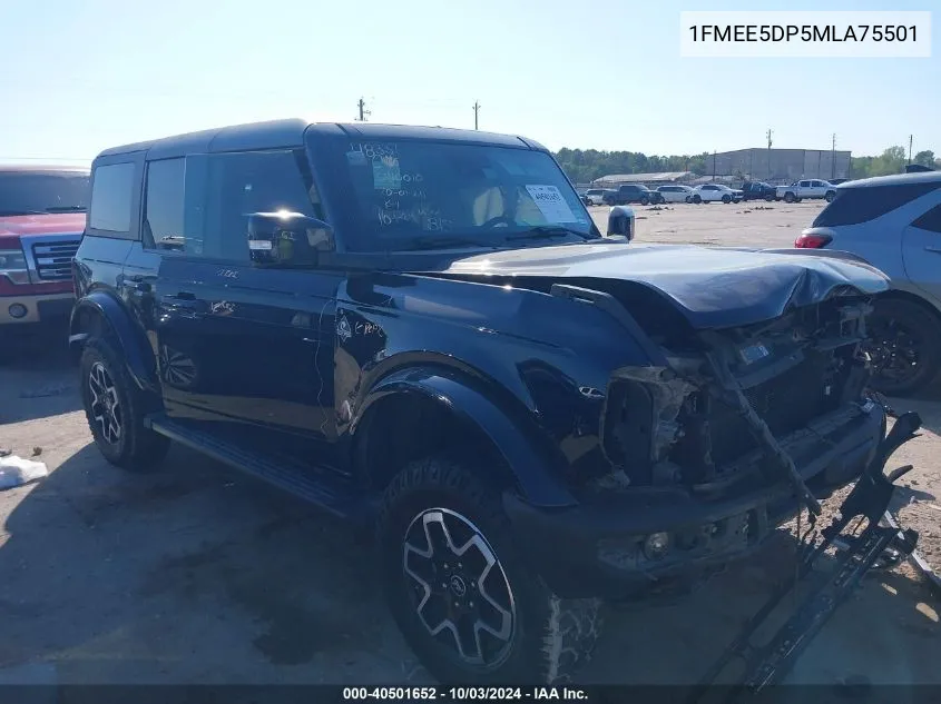 2021 Ford Bronco Outer Banks VIN: 1FMEE5DP5MLA75501 Lot: 40501652