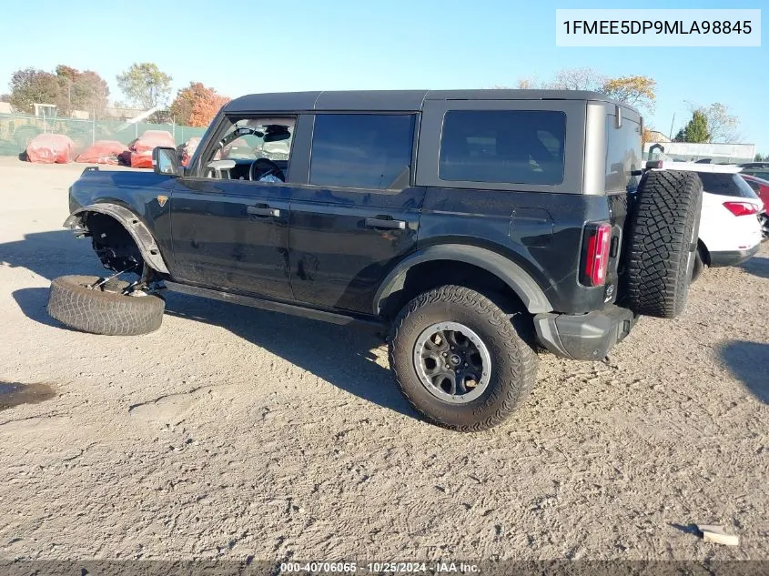 2021 Ford Bronco Badlands VIN: 1FMEE5DP9MLA98845 Lot: 40706065