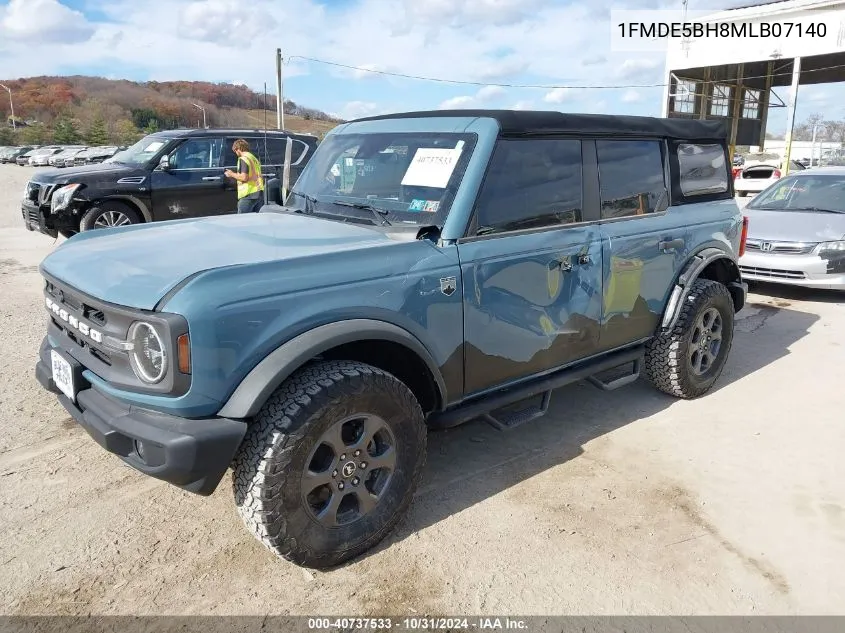 2021 Ford Bronco Big Bend VIN: 1FMDE5BH8MLB07140 Lot: 40737533