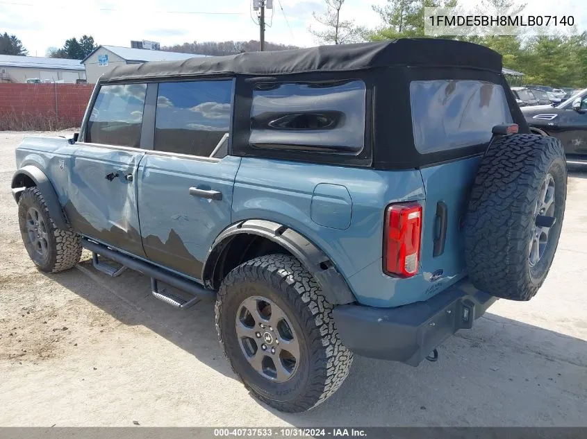 2021 Ford Bronco Big Bend VIN: 1FMDE5BH8MLB07140 Lot: 40737533