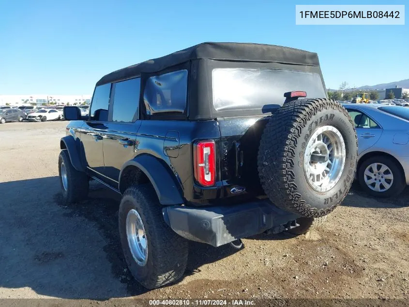 2021 Ford Bronco Outer Banks VIN: 1FMEE5DP6MLB08442 Lot: 40802810