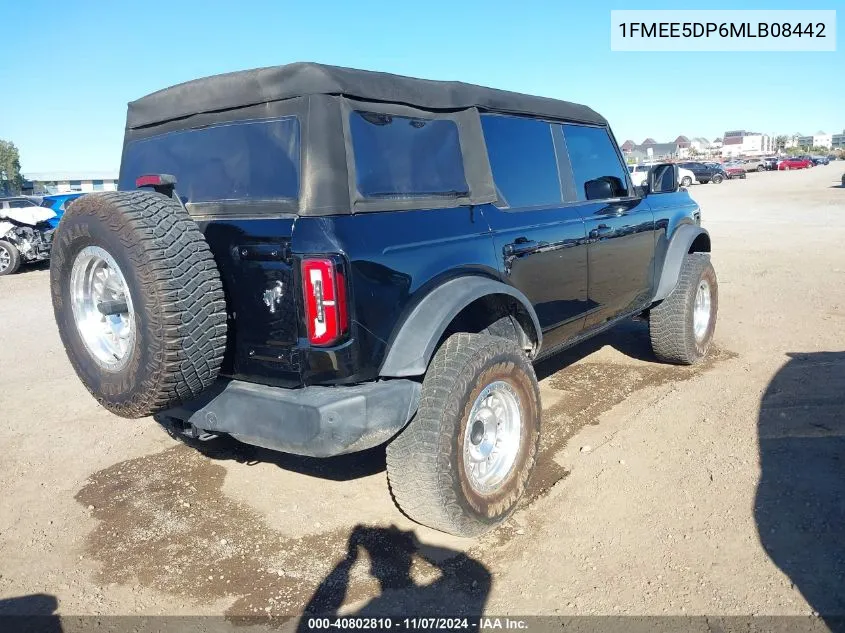 2021 Ford Bronco Outer Banks VIN: 1FMEE5DP6MLB08442 Lot: 40802810