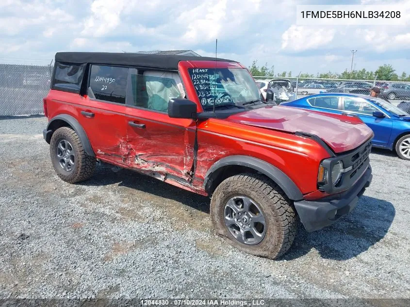 2022 Ford Bronco Big Bend/Black Diamond/Outer Banks VIN: 1FMDE5BH6NLB34208 Lot: 12044830