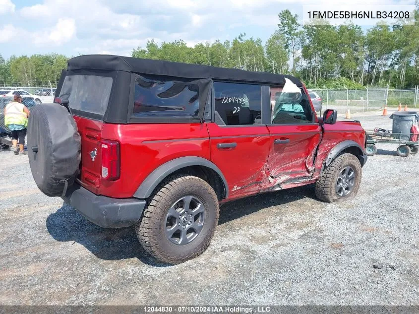 2022 Ford Bronco Big Bend/Black Diamond/Outer Banks VIN: 1FMDE5BH6NLB34208 Lot: 12044830