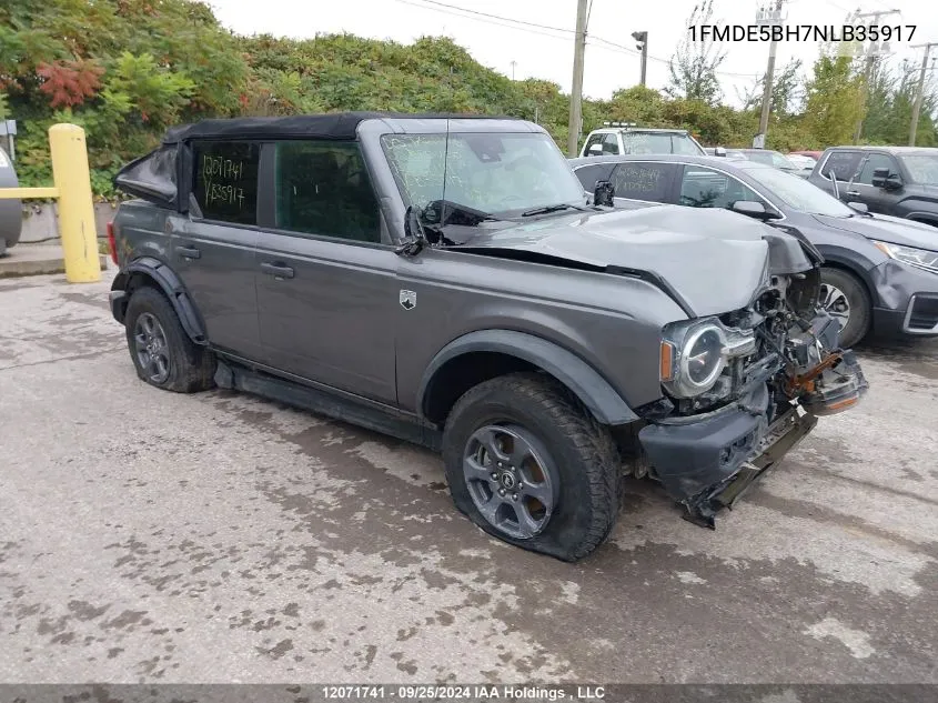 2022 Ford Bronco Big Bend/Black Diamond/Outer Banks VIN: 1FMDE5BH7NLB35917 Lot: 12071741