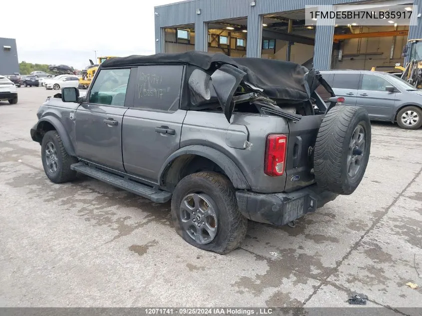 2022 Ford Bronco Big Bend/Black Diamond/Outer Banks VIN: 1FMDE5BH7NLB35917 Lot: 12071741