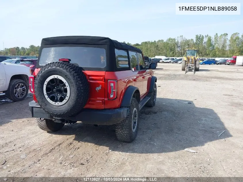 2022 Ford Bronco Outer Banks VIN: 1FMEE5DP1NLB89058 Lot: 12113927