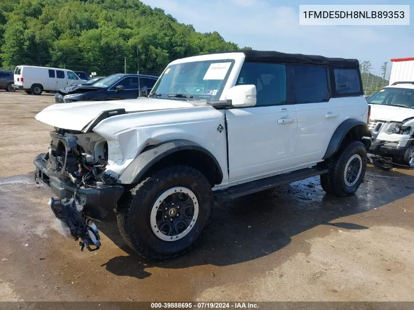 2022 Ford Bronco Outer Banks VIN: 1FMDE5DH8NLB89353 Lot: 39888695