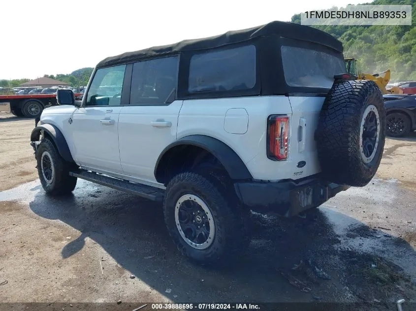 2022 Ford Bronco Outer Banks VIN: 1FMDE5DH8NLB89353 Lot: 39888695