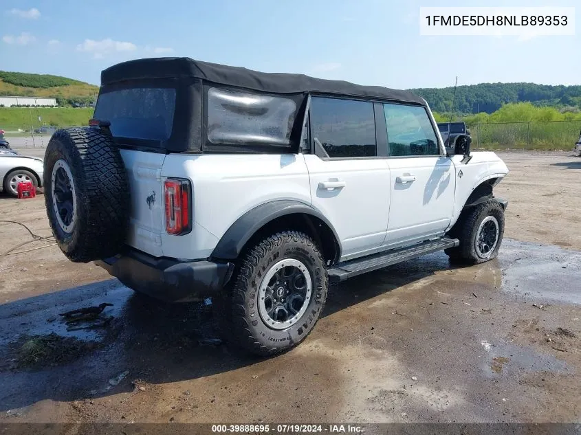 2022 Ford Bronco Outer Banks VIN: 1FMDE5DH8NLB89353 Lot: 39888695