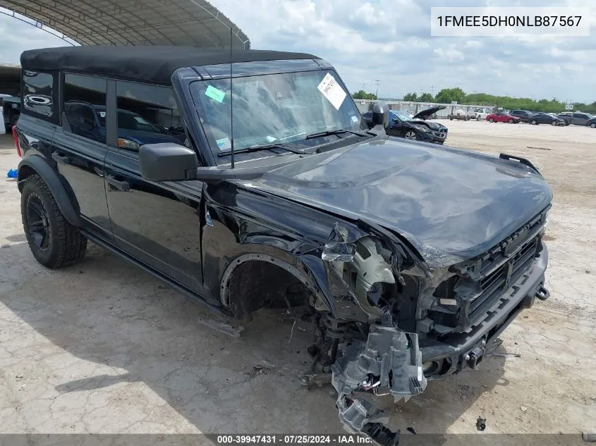 2022 Ford Bronco Black Diamond VIN: 1FMEE5DH0NLB87567 Lot: 39947431