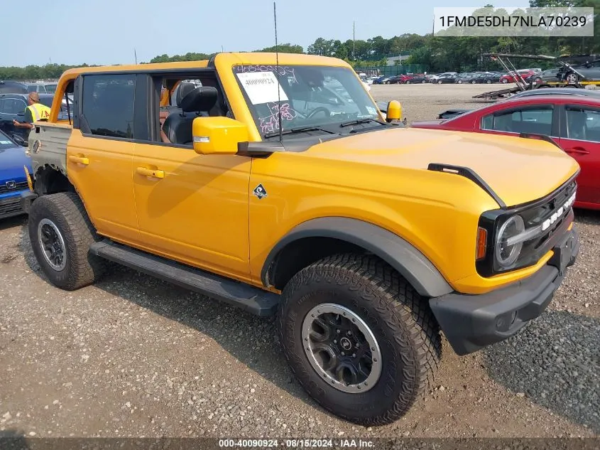 2022 Ford Bronco Outer Banks VIN: 1FMDE5DH7NLA70239 Lot: 40090924