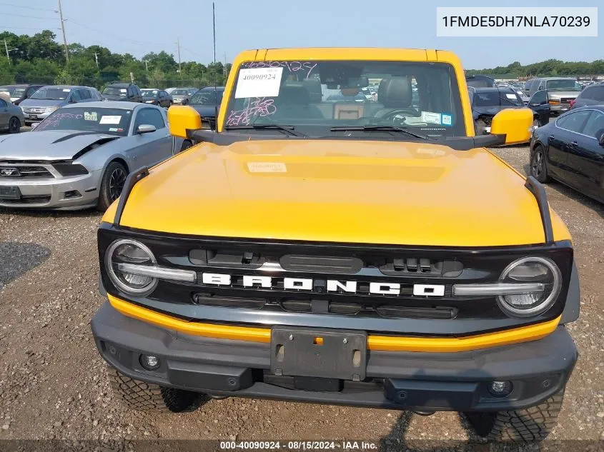 1FMDE5DH7NLA70239 2022 Ford Bronco Outer Banks