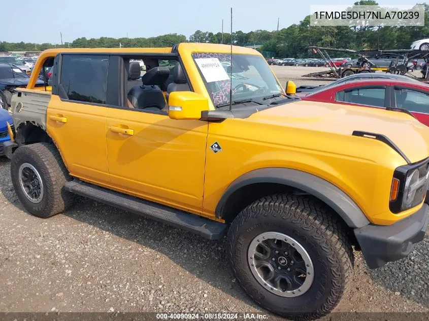 2022 Ford Bronco Outer Banks VIN: 1FMDE5DH7NLA70239 Lot: 40090924