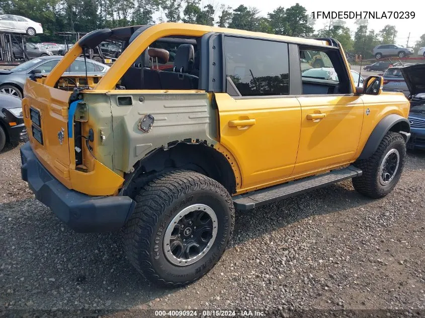 2022 Ford Bronco Outer Banks VIN: 1FMDE5DH7NLA70239 Lot: 40090924