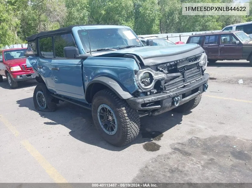 2022 Ford Bronco Black Diamond VIN: 1FMEE5DPXNLB44622 Lot: 40113487