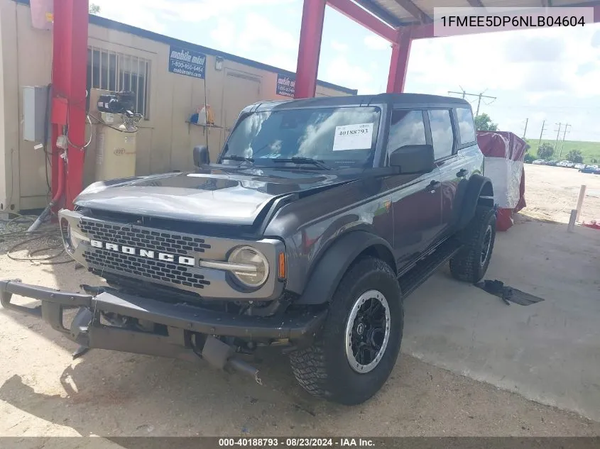 2022 Ford Bronco Badlands VIN: 1FMEE5DP6NLB04604 Lot: 40188793