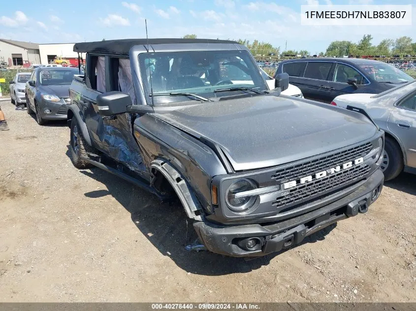 2022 Ford Bronco Badlands VIN: 1FMEE5DH7NLB83807 Lot: 40278440