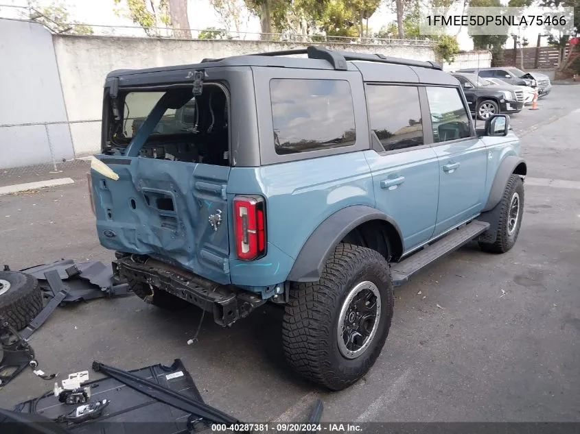 2022 Ford Bronco Outer Banks VIN: 1FMEE5DP5NLA75466 Lot: 40287381