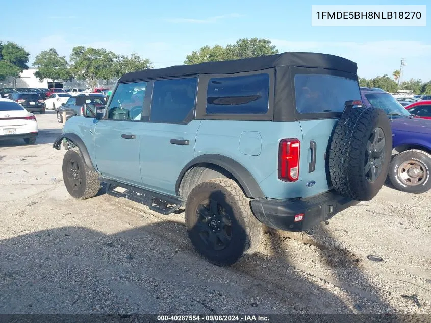 2022 Ford Bronco Big Bend/Black Diamond/Ou VIN: 1FMDE5BH8NLB18270 Lot: 40287554