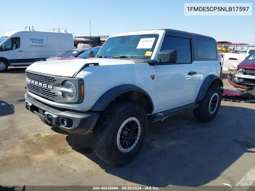 2022 Ford Bronco Badlands VIN: 1FMDE5CP5NLB17597 Lot: 40438996