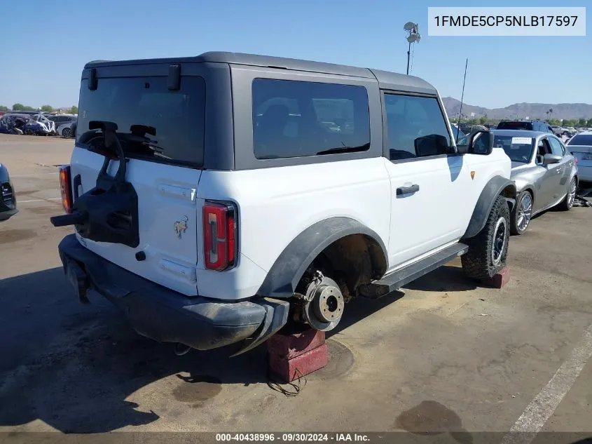 1FMDE5CP5NLB17597 2022 Ford Bronco Badlands