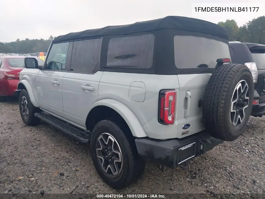 2022 Ford Bronco Big Bend/Black Diamond/Outer Banks VIN: 1FMDE5BH1NLB41177 Lot: 40472104