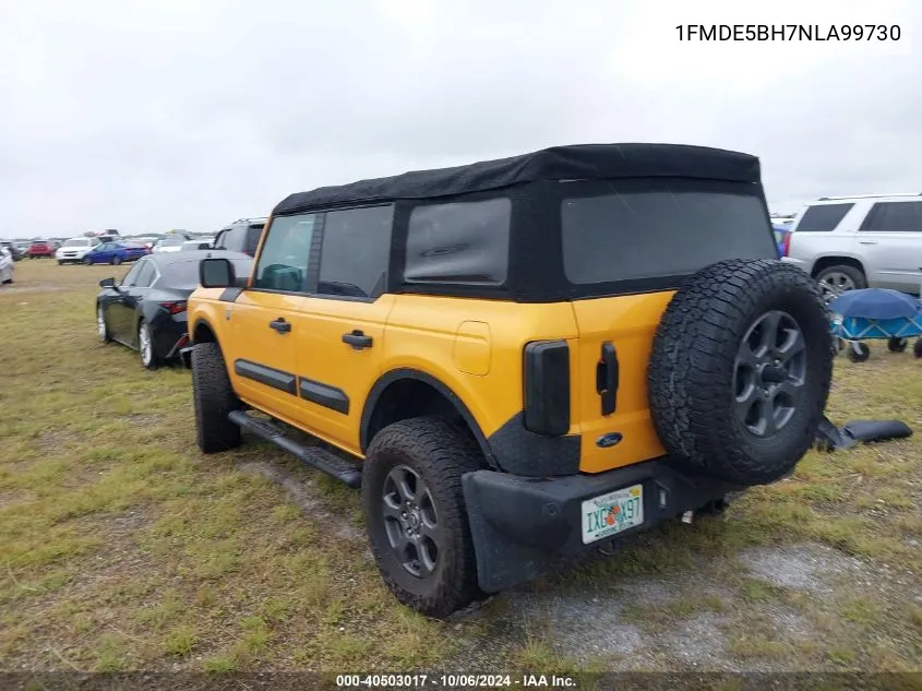 2022 Ford Bronco Big Bend/Black Diamond/Ou VIN: 1FMDE5BH7NLA99730 Lot: 40503017