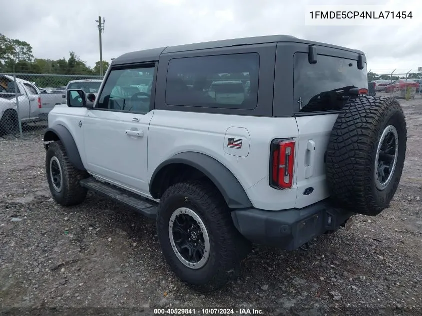 2022 Ford Bronco Outer Banks VIN: 1FMDE5CP4NLA71454 Lot: 40529841