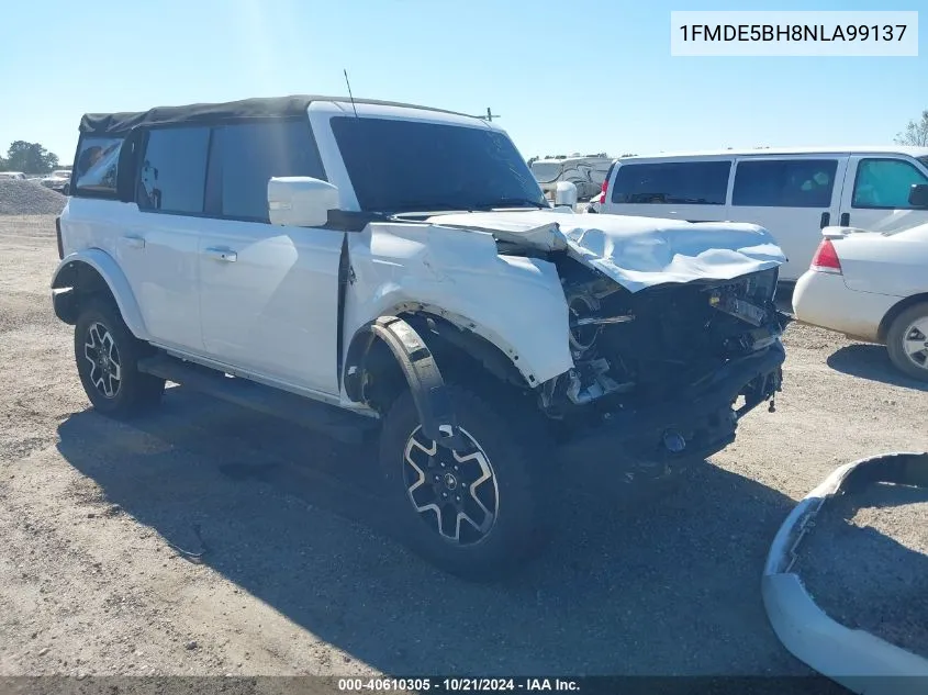 2022 Ford Bronco Big Bend/Black Diamond/Ou VIN: 1FMDE5BH8NLA99137 Lot: 40610305