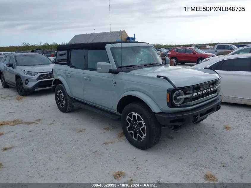 2022 Ford Bronco Outer Banks VIN: 1FMEE5DPXNLB48735 Lot: 40628993