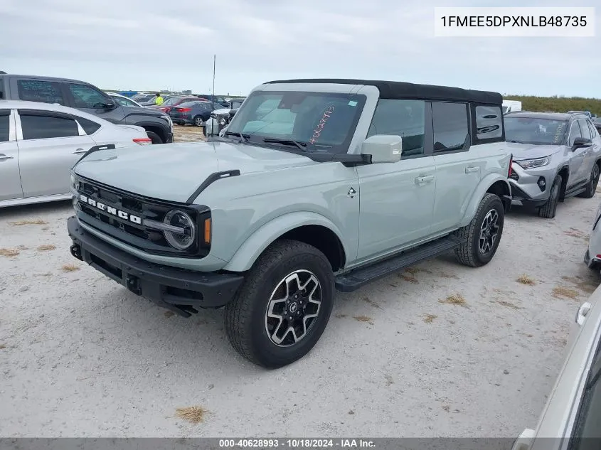 2022 Ford Bronco Outer Banks VIN: 1FMEE5DPXNLB48735 Lot: 40628993