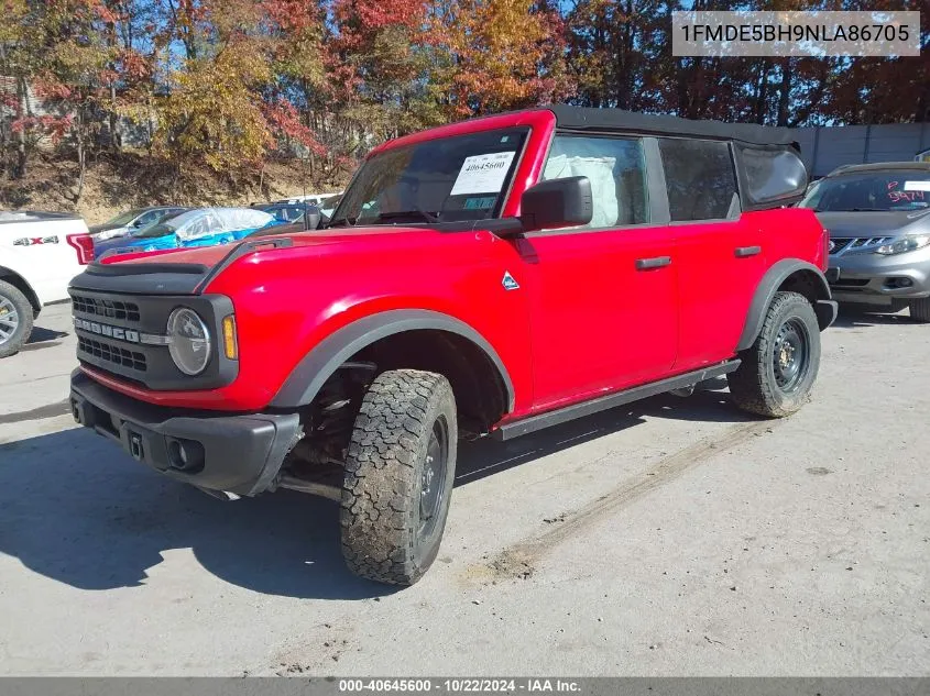 2022 Ford Bronco Black Diamond VIN: 1FMDE5BH9NLA86705 Lot: 40645600