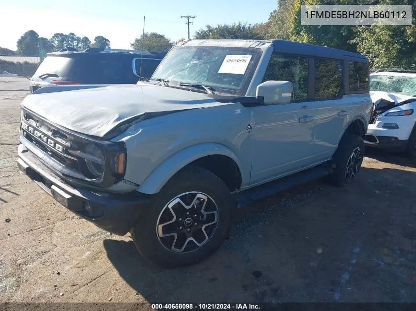 2022 Ford Bronco Outer Banks VIN: 1FMDE5BH2NLB60112 Lot: 40658098