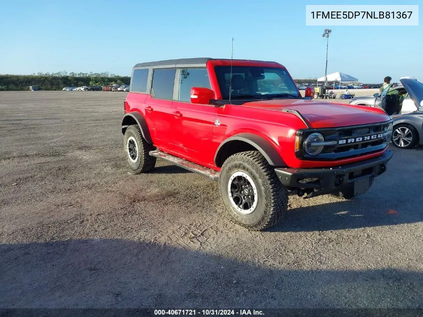 2022 Ford Bronco Outer Banks VIN: 1FMEE5DP7NLB81367 Lot: 40671721