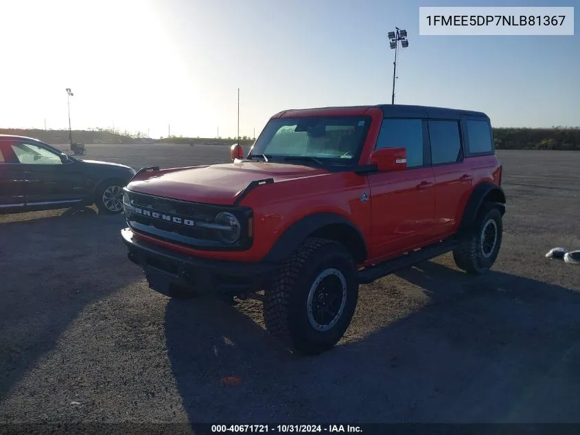 2022 Ford Bronco Outer Banks VIN: 1FMEE5DP7NLB81367 Lot: 40671721