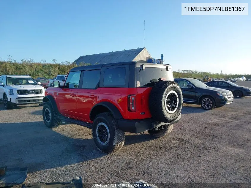 2022 Ford Bronco Outer Banks VIN: 1FMEE5DP7NLB81367 Lot: 40671721