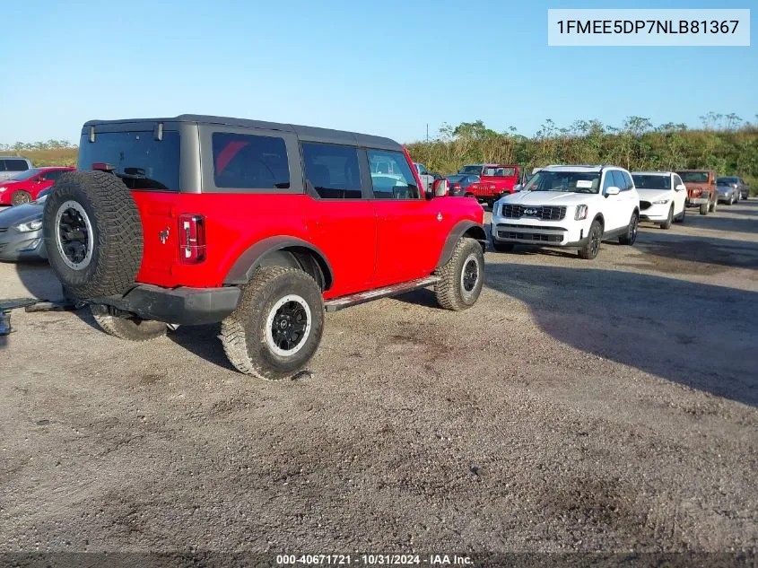 2022 Ford Bronco Outer Banks VIN: 1FMEE5DP7NLB81367 Lot: 40671721