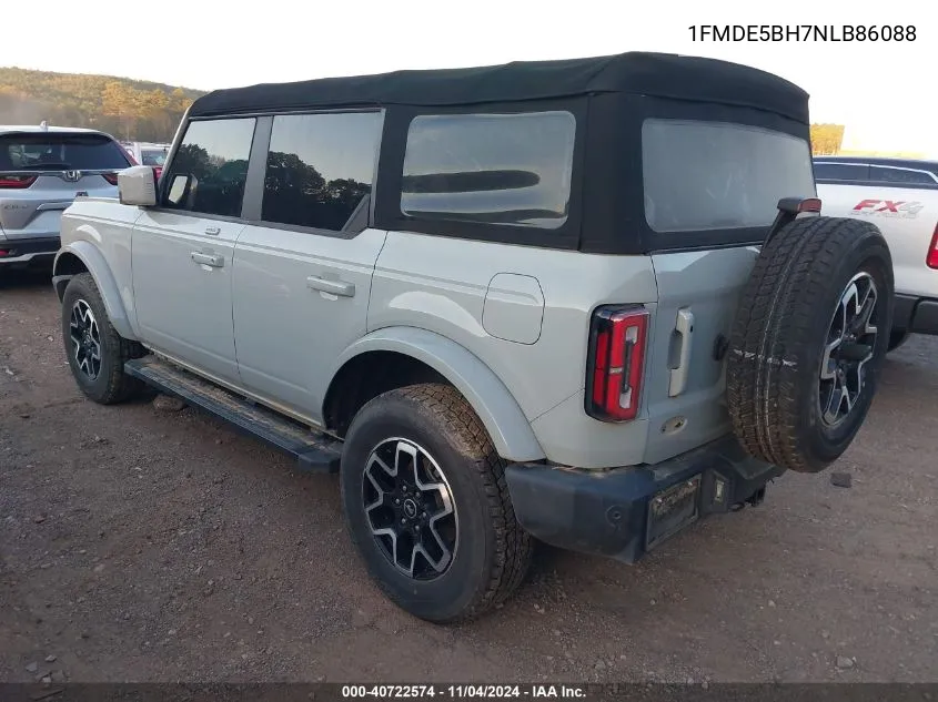 2022 Ford Bronco Outer Banks VIN: 1FMDE5BH7NLB86088 Lot: 40722574